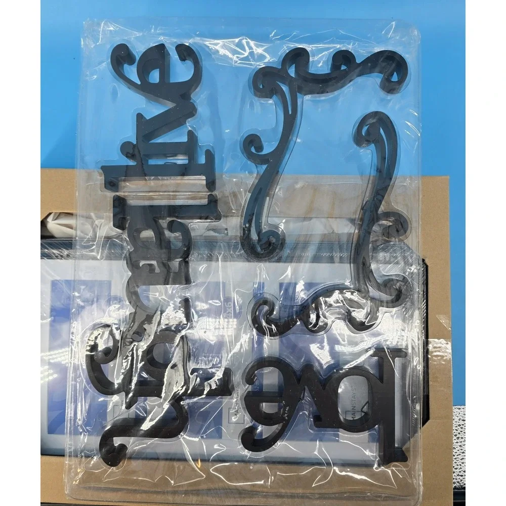 Mainstays 10 Pc Expressions‎ Wall Frame Set Black Collage Frames Words Decor NEW